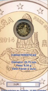 Spanien 2 Euro 2014 PP - UNESCO Park G�ell ( Gaudi ) in Folder*