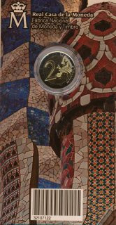 Spanien 2 Euro 2014 PP - UNESCO Park G�ell ( Gaudi ) in Folder*
