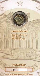 Spanien 2 Euro 2011 PP - Alhambra in Folder*