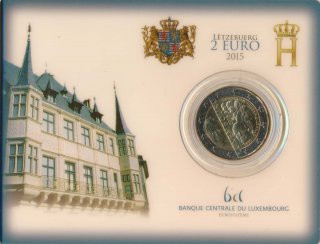 Luxemburg 2 Euro 2015 - Dynastie in CoinCard*