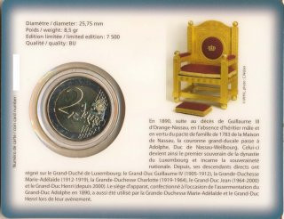 Luxemburg 2 Euro 2015 - Dynastie in CoinCard*
