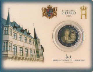 Luxemburg 2 Euro 2015 - Thronjubil�um in CoinCard*