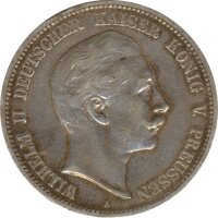 Preussen 5 Mark 1908 A Wilhelm II Silber*