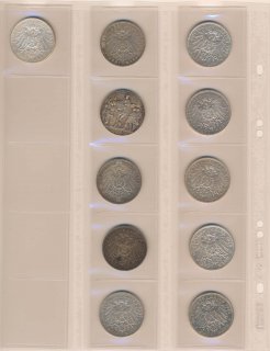 Deutsches Reich Lot 11x 3 Mark Silberm�nzen*