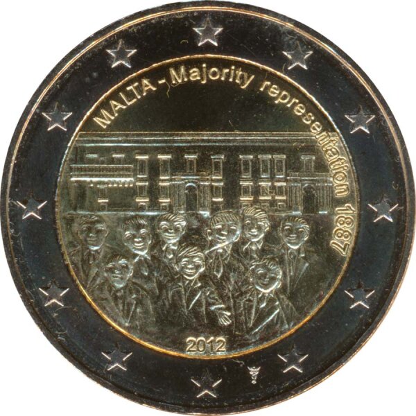 Malta 2 Euro 2012 - Mehrheitswahlrecht 1887 mit Mzz*