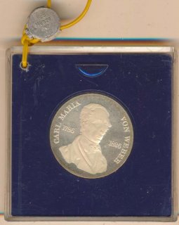 DDR 10 Mark 1976 PP Carl Maria von Weber Silber verblombt*