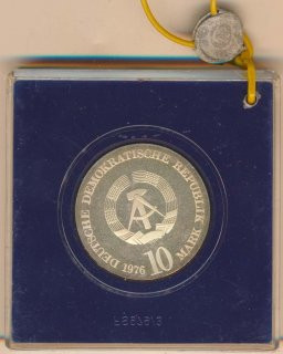 DDR 10 Mark 1976 PP Carl Maria von Weber Silber verblombt*