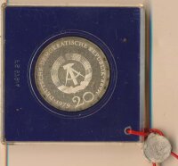 DDR 20 Mark 1979 PP Gottfried Ephraim Lessing Silber verblombt*