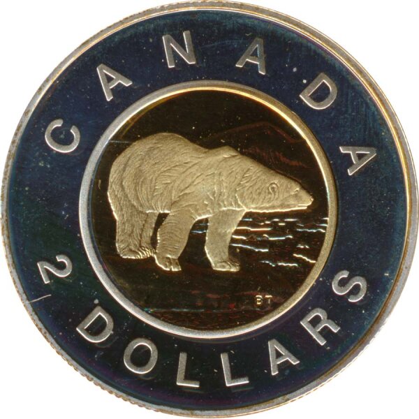 Kanada 2 Dollar 2001 PP Eisb&auml;r Silber gilded*