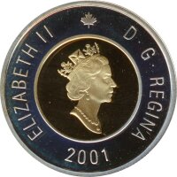 Kanada 2 Dollar 2001 PP Eisbär Silber gilded*