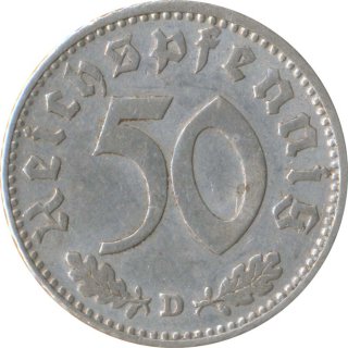 Deutsches Reich 50 Pfennig 1942 D Jaeger Nr 372*