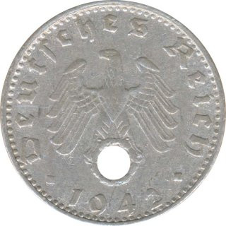 Deutsches Reich 50 Pfennig 1942 G Jaeger Nr 372*