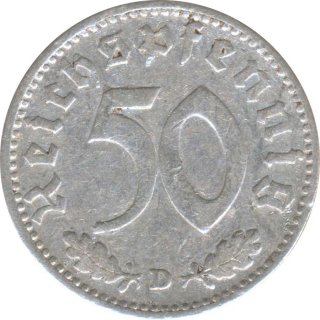 Deutsches Reich 50 Pfennig 1943 D Jaeger Nr 372*