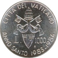 Vatikan 1000 Lire 1984 Heiliges Jahr Silber*