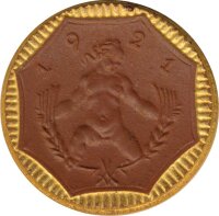 Sachsen 5 Mark 1921 aus  Meissener Steingut*