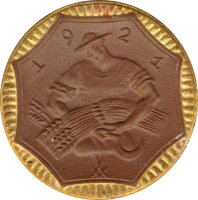 Sachsen 10 Mark 1921 aus  Meissener Steingut*