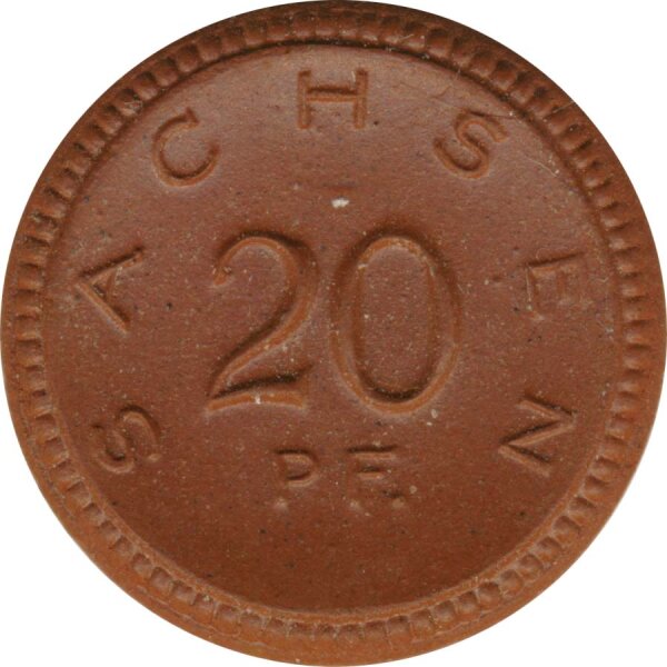 Sachsen 20 Pfennig 1921 aus  Meissener Steingut*