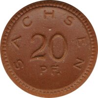 Sachsen 20 Pfennig 1921 aus  Meissener Steingut*