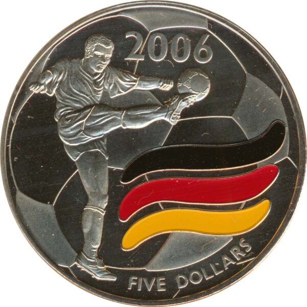 Liberia 5 Dollars 2006 Fussball-WM in Deutschland in Farbe*