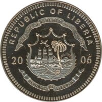 Liberia 5 Dollars 2006 Fussball-WM in Deutschland in Farbe*