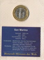 San Marino 1.000 Lire 2001 1700 Jahre Gr&uuml;ndung San...