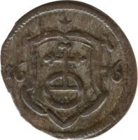 Sachsen 1 Pfennig 1676 CR Johann Georg Silber*