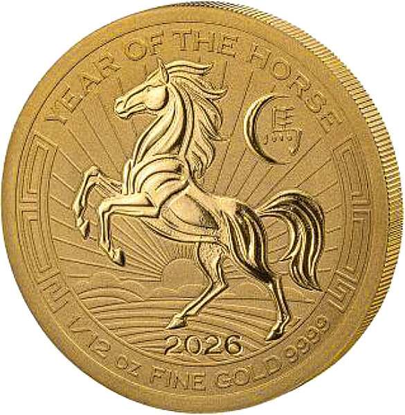 Ruanda 2026 Jahr des Pferdes 1/12 Oz Gold