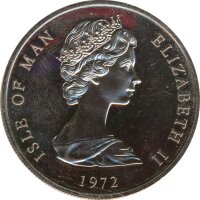 Isle of Man 25 Pance 1972 Silberhochzeit Elisabeth II.*