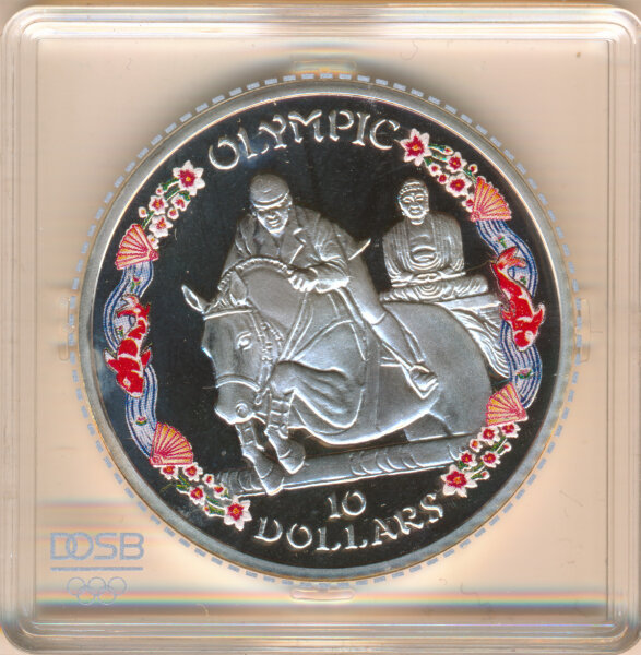 Virgin Islands 10 Dollars 2019 PP Olympia-Team Silber in Farbe*