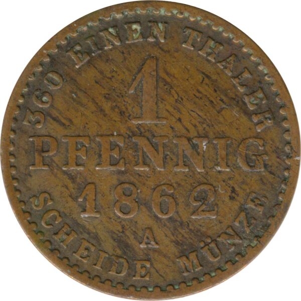 Anhalt 1 Pfennig 1862 A Carl Alexander*