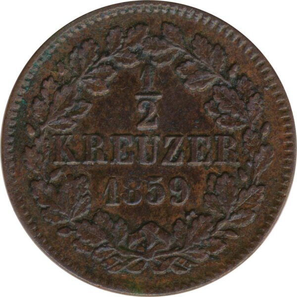 Baden 1/2 Kreuzer 1859 Friedrich*