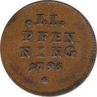 Bayern 2 Pfennig 1796 CB Karl Theodor*