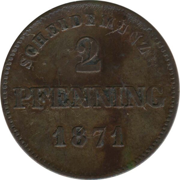 Bayern 2 Pfennig 1871 Ludwig II*