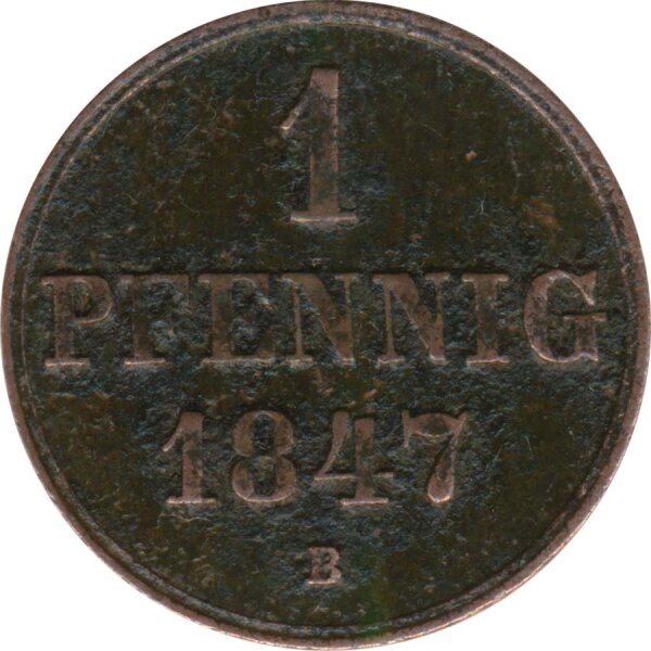 Hannover 1 Pfennig 1847 B Ernst August*