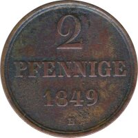 Hannover 2 Pfennig 1849 B Ernst August*