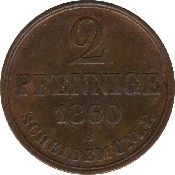 Hannover 2 Pfennig 1860 B Georg V*