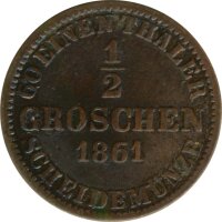 Hannover 1/2 Groschen 1861 B Georg IV Silber*