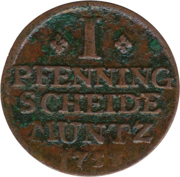 Braunschweig Wolfenb&uuml;ttel 1 Pfennig 1755 IBH Karl I*
