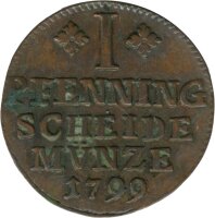 Braunschweig Wolfenb&uuml;ttel 1 Pfennig 1799 MC Karl...