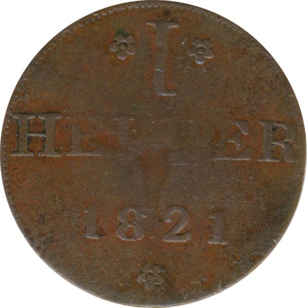 Freie Stadt Frankfurt 1 Heller 1821 F*