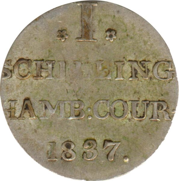 Hamburg 1 Schilling 1837 Stadtwappen Silber*