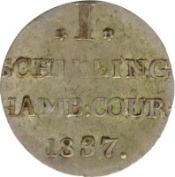 Hamburg 1 Schilling 1837 Stadtwappen Silber*
