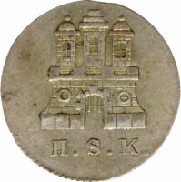 Hamburg 1 Schilling 1837 Stadtwappen Silber*