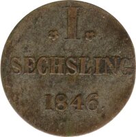 Hamburg Sechsling 1846 Stadtwappen Silber*