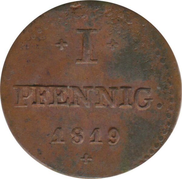 Hessen-Darmstadt 1 Pfennig 1819 Ludwig I*