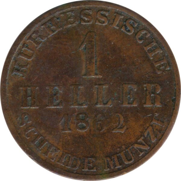 Hessen-Kassel 1 Heller 1862 Friedrich Wilhelm*