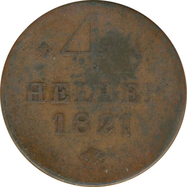Hessen-Kassel 4 Heller 1821 Wilhelm I*