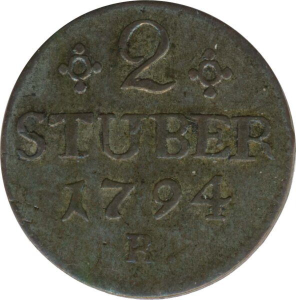 J&uuml;lich-Berg 2 St&uuml;ber 1794 R Karl Theodor Silber*
