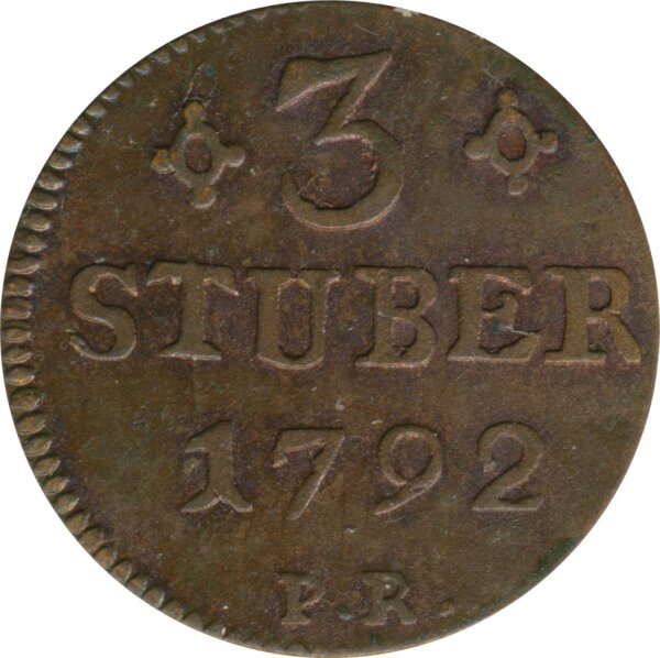 J&uuml;lich-Berg 3 St&uuml;ber 1792 PR Karl Theodor Silber*