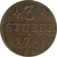J&uuml;lich-Berg 3 St&uuml;ber 1792 PR Karl Theodor Silber*